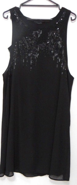 WHISTLE BLACK DRESS WITH SEQUINS AND BEADING - SIZE 10 Carousel 1