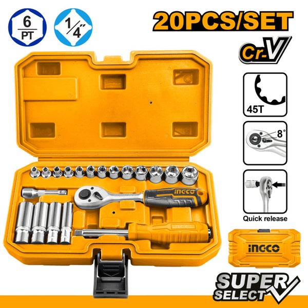 SOCKET SET 1/4" 20PCS Carousel 1