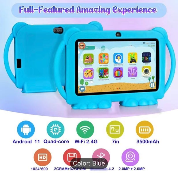 Kids Android tablet 17.78 Cm Tablet For Kids 32GB ROM 2GB RAM Android- Pink Carousel 10