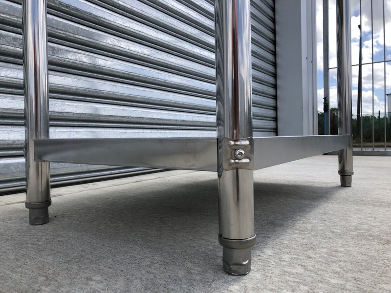 Splash back Stainless steel workbench 1800mm L x 600mm W x 900mm H - 2 tier Carousel 3