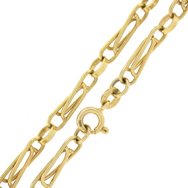 Vintage 14k Yellow Gold 40" Long Interlocking Paperclip Link Chain Necklace Carousel 4