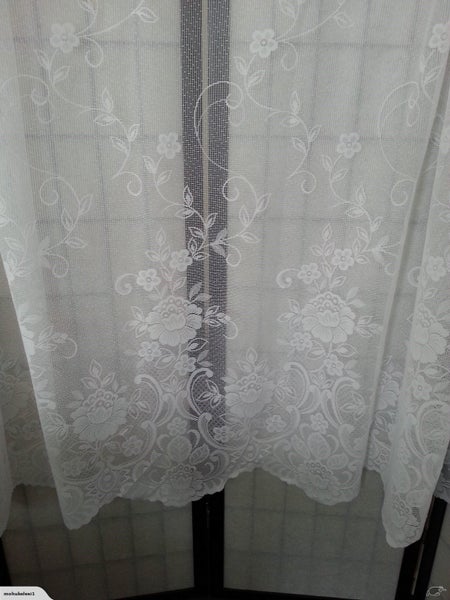 Beautiful X1 Sheer Net Curtain With Patterned Flowers (Width 644 cm Long 155 cm) Carousel 4