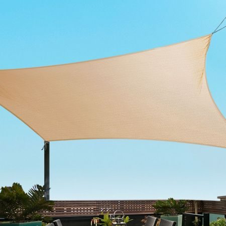 Heavy Duty Rectangle Shade Sail Canopy 3 x 5m - Sand Beige Carousel 7