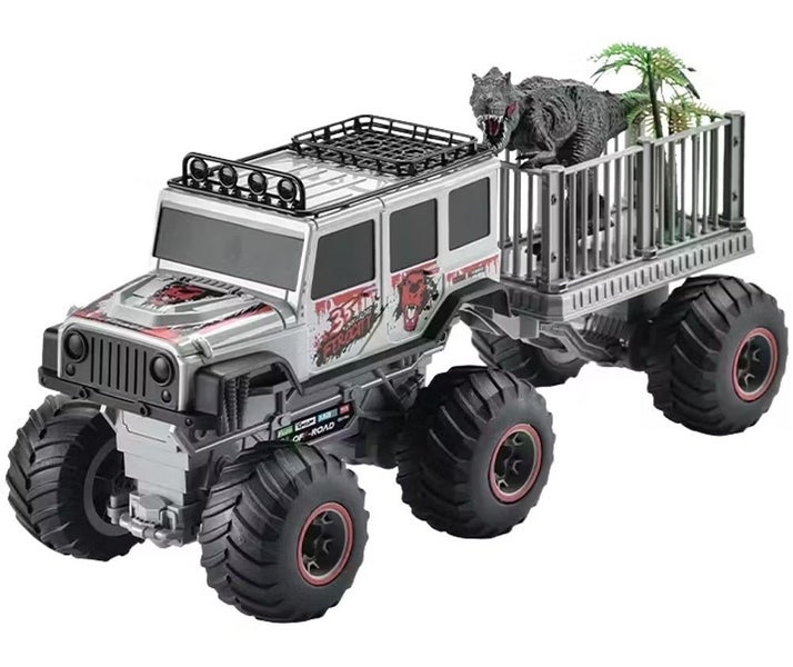 Large Wheeled Off Road RC Truck with Trailer (Including T-REX Dino & Tree) Carousel 1