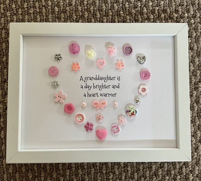 Beautiful handmade framed gift for a granddaughter, birthday, Christmas Carousel 1