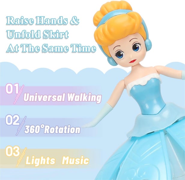 Dancing Robot Toys for Kids, Ice Snow Princess Interactive Electric Music Toys Carousel 2