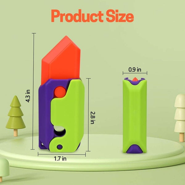 Fidget Knife Toy, 3D Printed Gravity Knife, Plastic Carrot Knife, Sensory Gifts Carousel 2