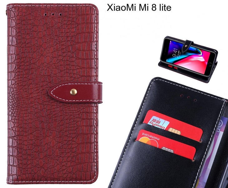 XiaoMi Mi 8 lite case croco pattern leather wallet case Carousel 1