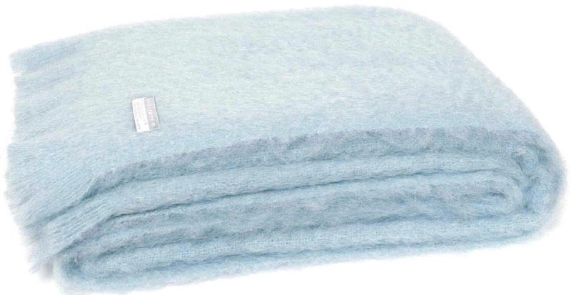 Masterweave Windermere Mohair Knee Wrap Throw Blanket-Glacier Carousel 1