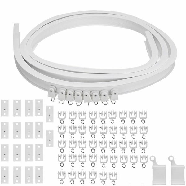 5M Flexible Bendable Curtain Straight Bay Rod Rail Track for Wall Ceiling Window Carousel 1