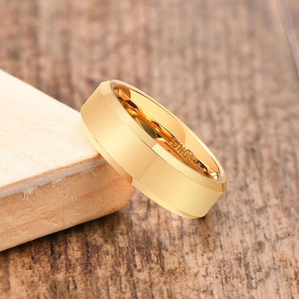 Men's 18K Gold Filled Tungsten Minimalist Band - SALE! Carousel 1