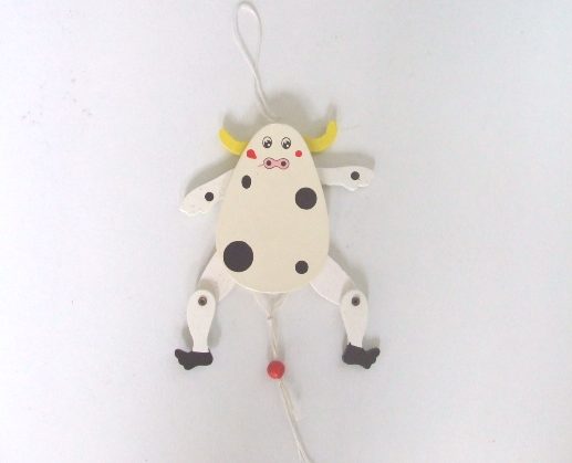 TWO WOOD COW TOYS -VERY CUTE! =HANDY FOR LOOT BAGS OR PASS THE PARCEL TOY Carousel 1