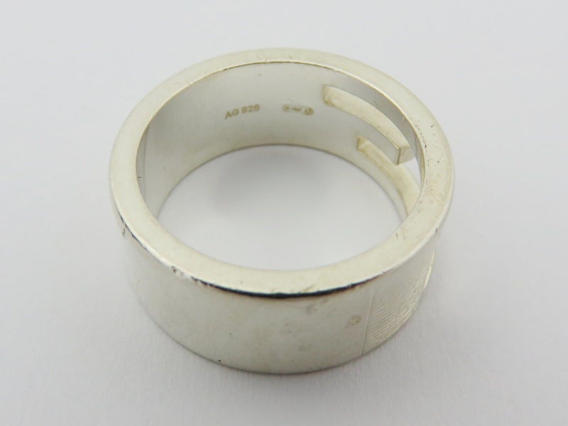 GUCCI Sterling Silver Stencil G Logo Ring Size 6.25 Carousel 5