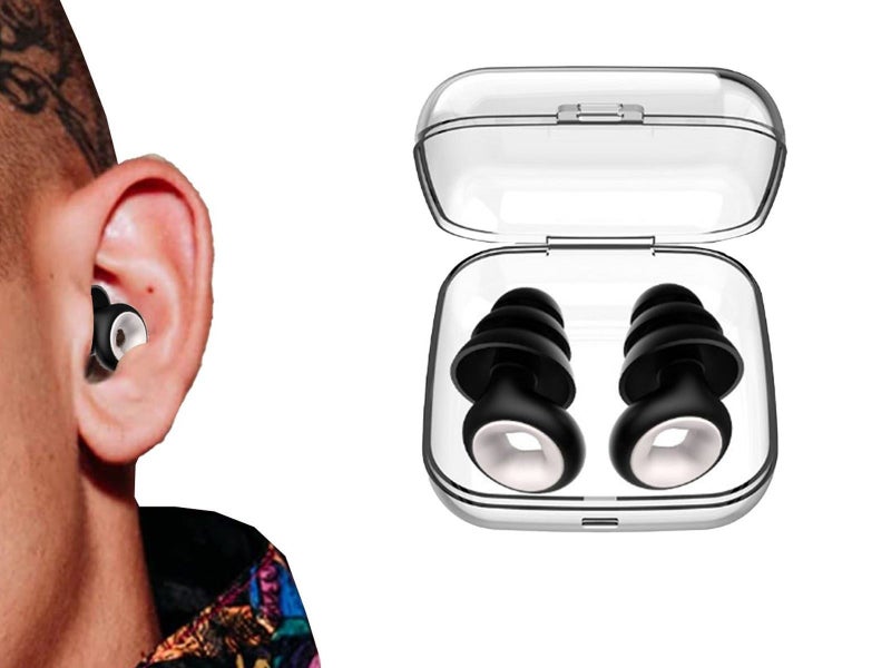 Pair of 3 Layer Noise Reduction Earplugs Hearing Protection Ear Plugs Black Carousel 1