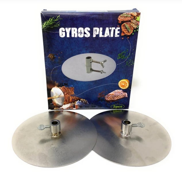 Cyprus BBQ Grill Yeros Gyro Discs Stainless Steel (Set of 2) Carousel 1