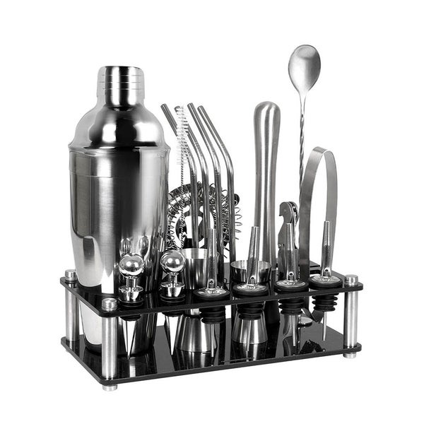 20pcs Cocktail Shaker Set Stainless Steel Bartender Kit Martini Strainer Maker Carousel 1