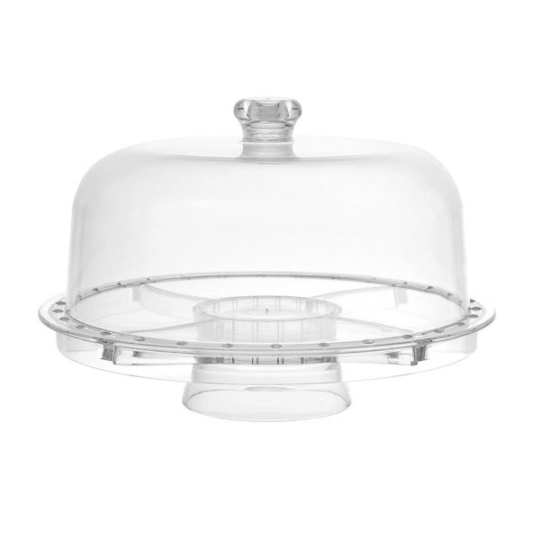 Lemon & Lime Crystal Plastic Multifunction Cake Display Stand With Lid 32x31cm Carousel 1