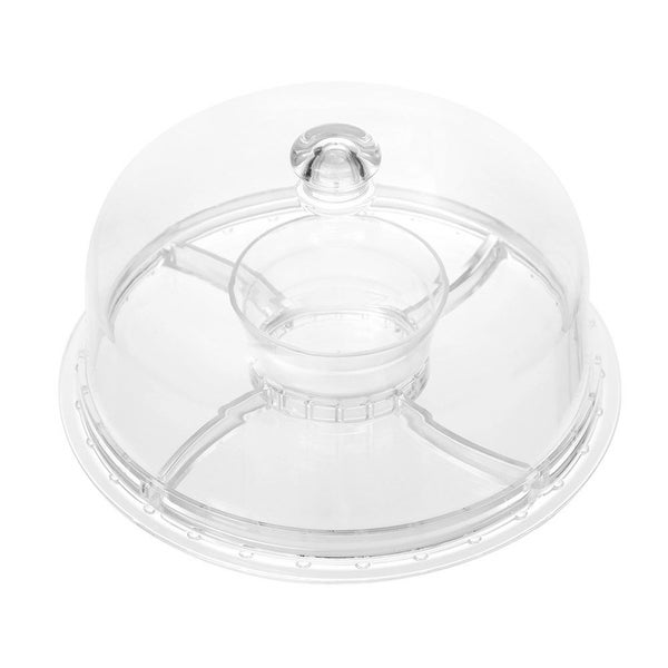 Lemon & Lime Crystal Plastic Multifunction Cake Display Stand With Lid 32x31cm Carousel 9