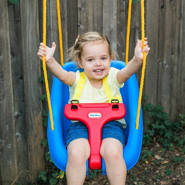 Little Tikes 2-in-1 Snug n Secure 43cm Outdoor Swing Baby Kids Toy 9-48m Magenta Carousel 4