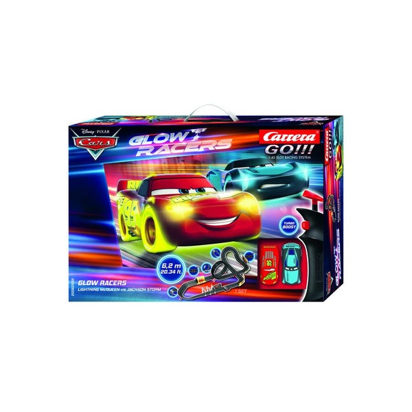 Carrera Disney Cars Glow Racers High speed Slot Car Childrens Toy Play Set 6y+ Carousel 1