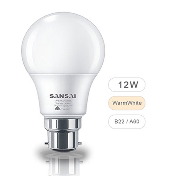 Sansai 12W B22 Bayonet LED Light Bulb Globe 3000K 1050 Lumens Warm White Carousel 2