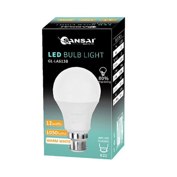 Sansai 12W B22 Bayonet LED Light Bulb Globe 3000K 1050 Lumens Warm White Carousel 3