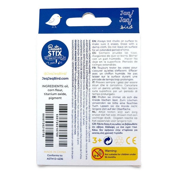 12PK Jaq Jaq Bird ButterStix Non-Toxic Coloured Chalk w Holder Art Drawing 3y+ Carousel 3