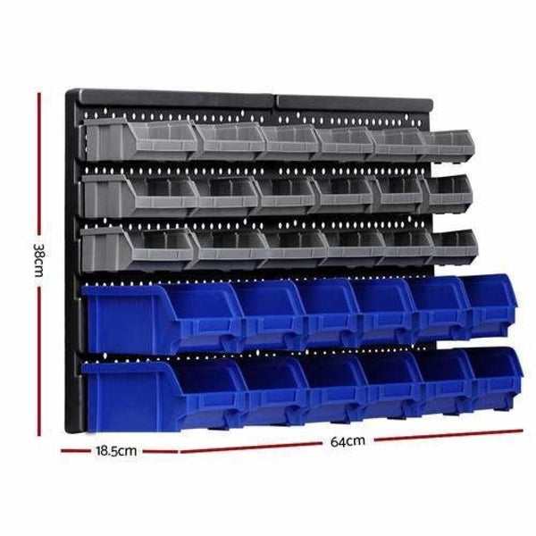 Goslash Picks Giantz 30 Bin Wall Mounted Rack Storage Organiser Carousel 2