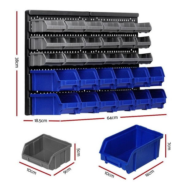 Goslash Picks Giantz 60 Bin Wall Mounted Rack Storage Tools Garage Organiser ... Carousel 2