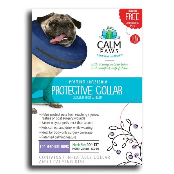 DOG COLLAR CALM PAWS INFLATABLE PROTECTIVE COLLAR MEDIUM Carousel 1