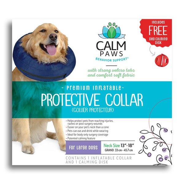 DOG COLLAR CALM PAWS INFLATABLE PROTECTIVE COLLAR LARGE Carousel 1