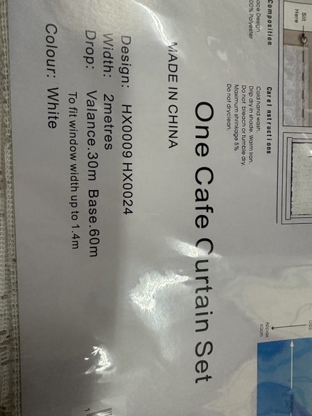 for TWO cafe curtain sets of white nets“Ready to Hang” Carousel 2