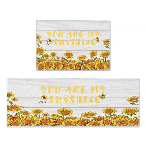 Set of 2PCS Kitchen Toilet Bathroom Door Floor Mat Non-Slip Home Rug-Style 4 Carousel 1