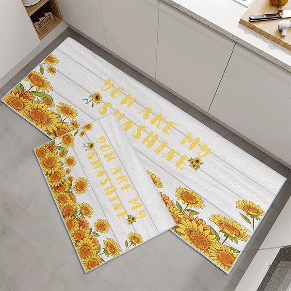 Set of 2PCS Kitchen Toilet Bathroom Door Floor Mat Non-Slip Home Rug-Style 4 Carousel 2