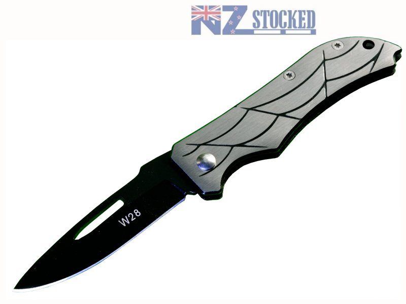 Box of 12 x W28S Silver handle Folding Knives with Cobweb handle pattern. Carousel 1