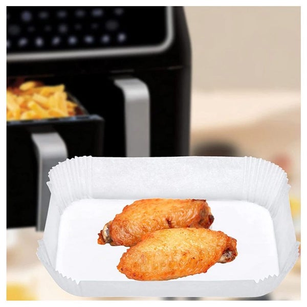 50PCS Air Fryer Liners Rectangle Disposable Papers Liner-White Carousel 2