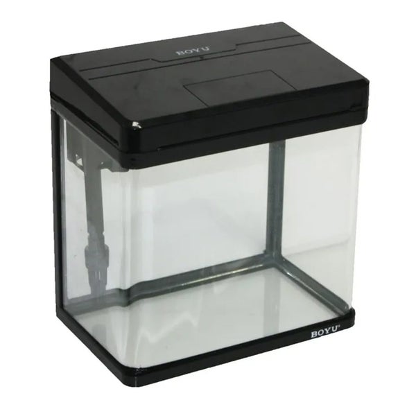 Boyu MS-220 All In One Curved Plastic Aquarium Fish Tank Filter LED 8L Black Carousel 2