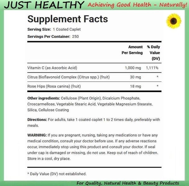 VITAMIN C & BIOFLAVONOIDS, ROSEHIPS 1000 mg x 250 Carousel 2
