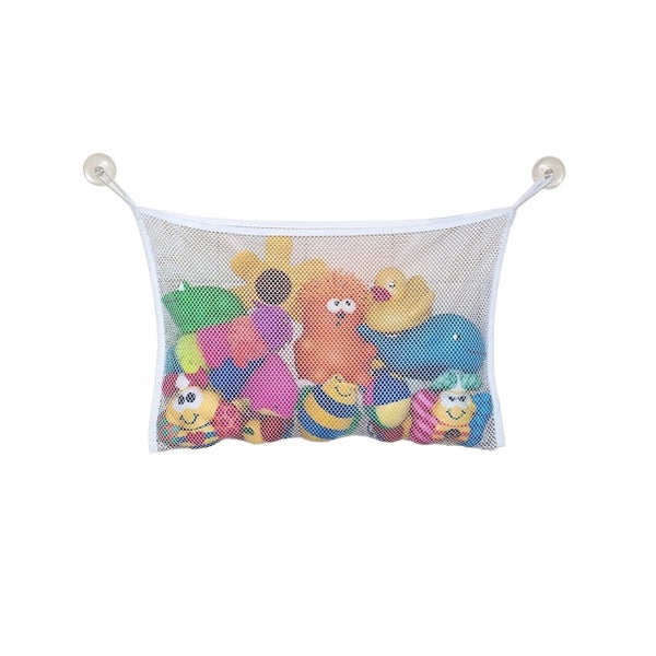 2 x White Baby Kids Bath Toys Holder Organiser Hanging Large Bag Carousel 1