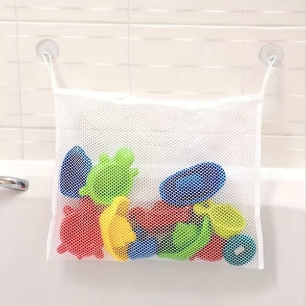 5 x White Baby Kids Bath Toys Holder Organiser Kitchen Storage Hanging Large Bag Carousel 3