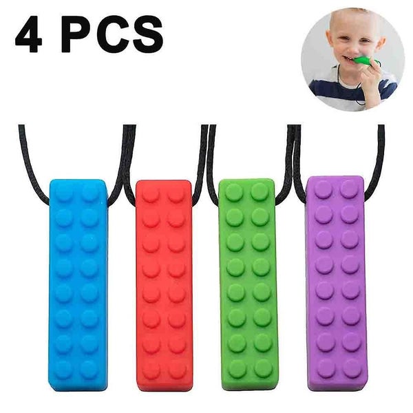 4 Pack Sensory Chew Necklace For Kids Toddlers With Autism ,biting Needs,oral Mo Carousel 1