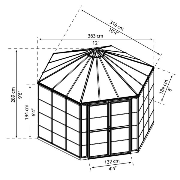 Greenhouse 12ft Oasis Hex62971967978242112