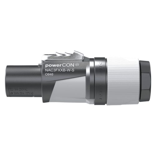 Neutrik NAC3FXXB-W-S PowerCON Locking AC mains Cable Connector Grey Carousel 3