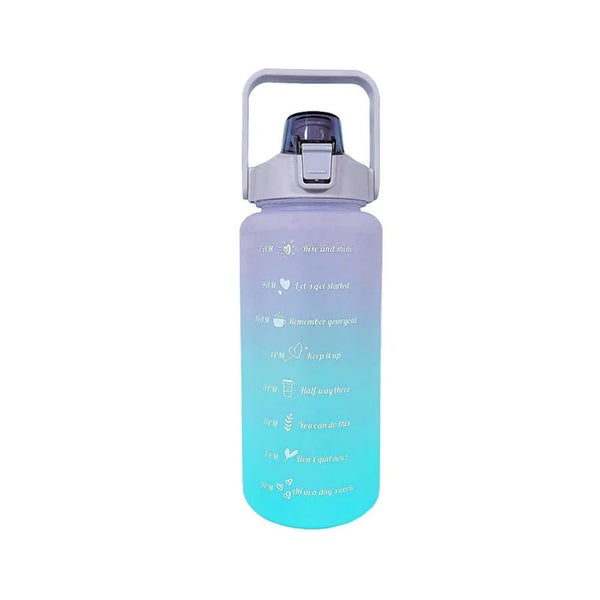 2L Large Capacity Water Bottle with Time Markings Flask Pouch Sleeve - Purple Carousel 1