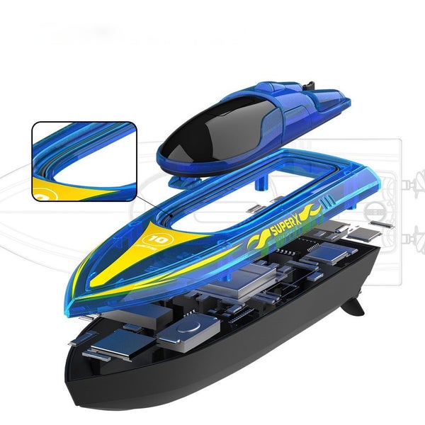 RC Boats with LED Light 2.4GHz 15KM/H Speed Racing Kid Remote Control Ship-Green Carousel 2