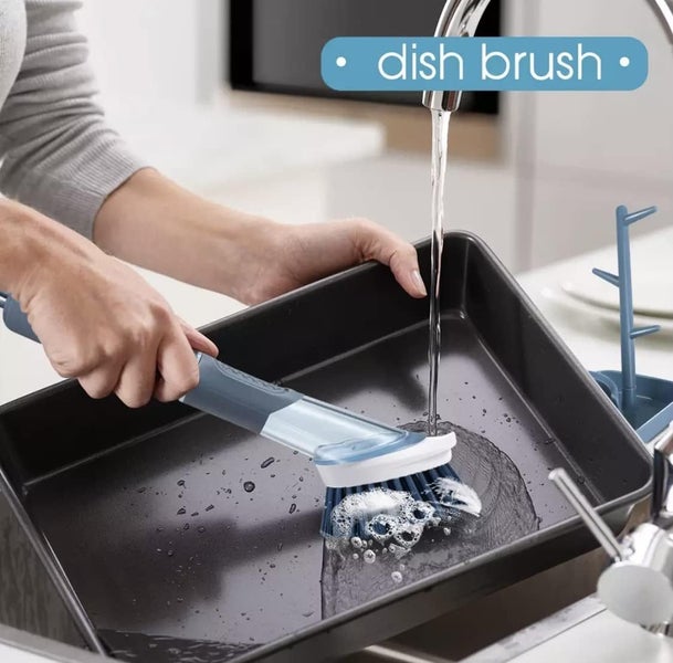 Kitchen Dish Scrubber Soap Brush with Soap Dispenser Carousel 2