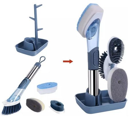Kitchen Dish Scrubber Soap Brush with Soap Dispenser Carousel 7