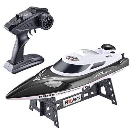 RC Speed Boat Toy, Long Distance Remote Control Boat for Pool and Lakes (Black) Carousel 2