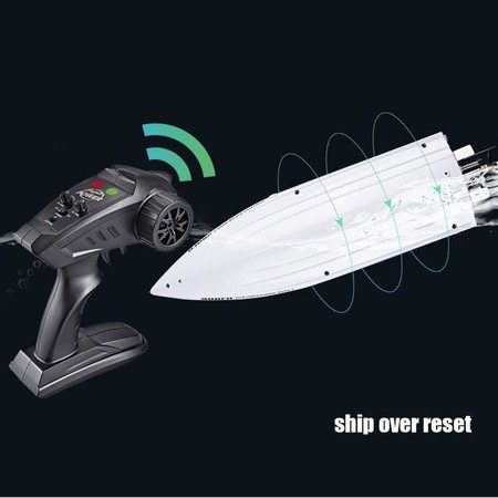 RC Speed Boat Toy, Long Distance Remote Control Boat for Pool and Lakes (Black) Carousel 6