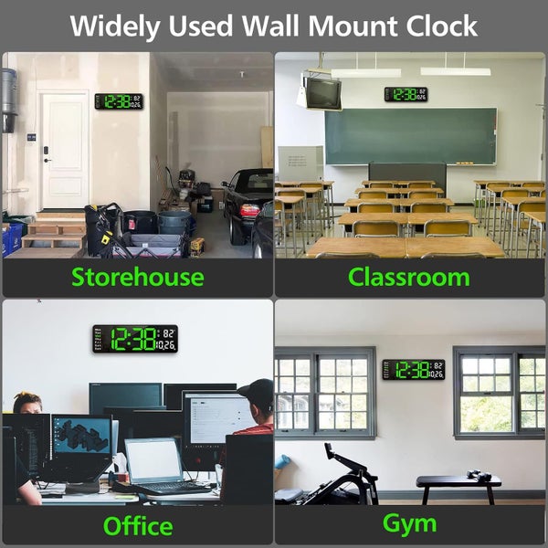 13 In Large LED Digital Wall Clock for Living Room Office Decor Carousel 2